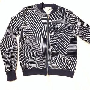 Navy and White Striped Women's Jacket